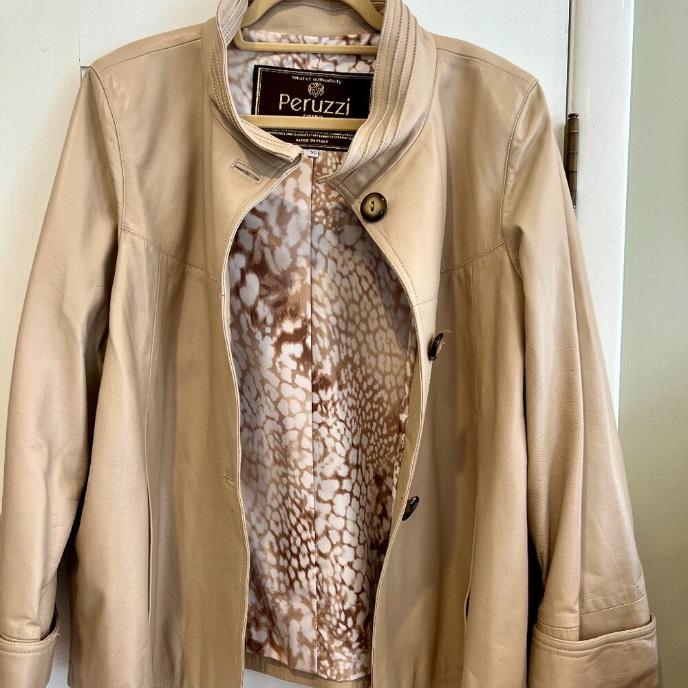 Leather Mid length Woman's Jacket, Hand crafted in Italy